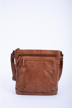 Sac porté travers Vintage cuir-Camel