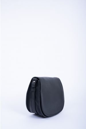 Sac bandoulière rabat Cuir-Noir