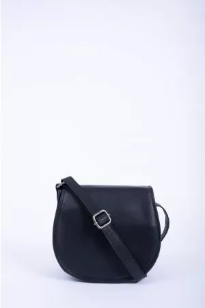 Sac bandoulière rabat Cuir-Noir