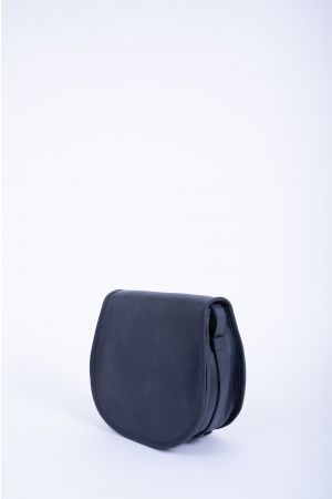 Sac bandoulière rabat Cuir-Bleu marine