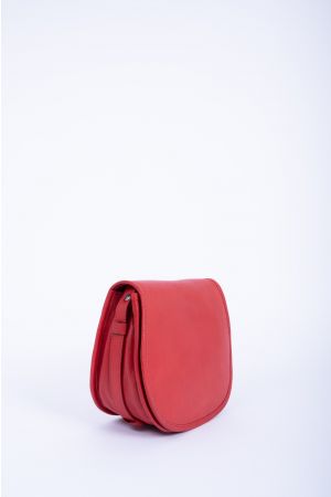 Sac bandoulière rabat Cuir-Rouge