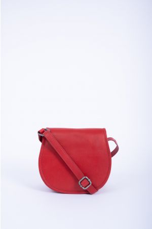 Sac bandoulière rabat Cuir-Rouge