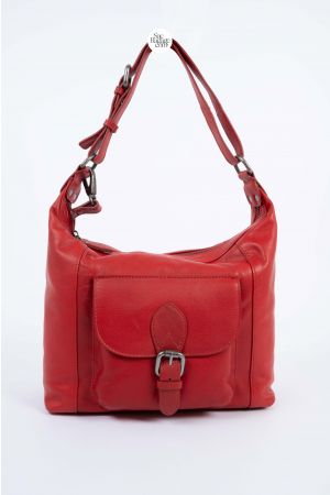 Sac porté haut cuir-Rouge