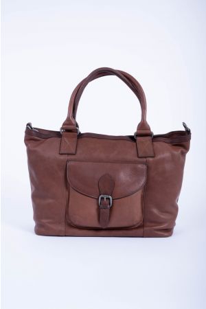 Sac porté main cuir-Camel