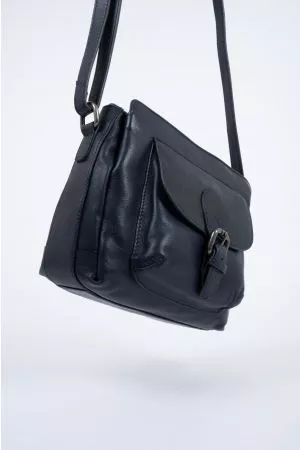 Petit Sac bandoulière Cuir-Bleu marine