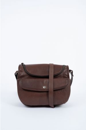 Sac bandoulière cuir-Chocolat