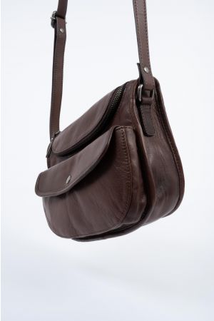 Sac bandoulière cuir-Chocolat