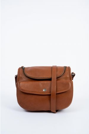 Sac bandoulière cuir-Camel