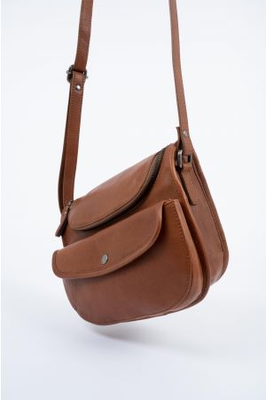 Sac bandoulière cuir-Camel