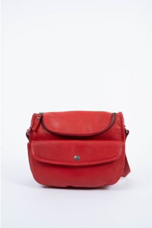 Sac bandoulière cuir-Rouge