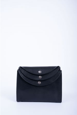Sac pochette triple rabat bandoulière cuir