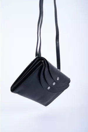 Sac pochette triple rabat bandoulière cuir