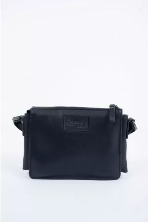 Sac plat bandoulière Vintage cuir
