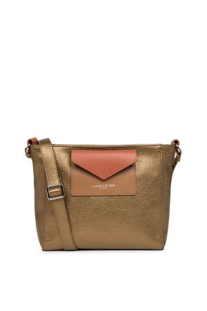 Sac Trotteur Maya vinyle + cuir -Gold + Camel + Potimarron