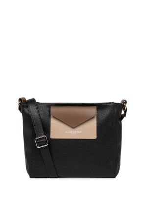 Sac Trotteur Maya vinyle + cuir -Noir + Camel + Nude