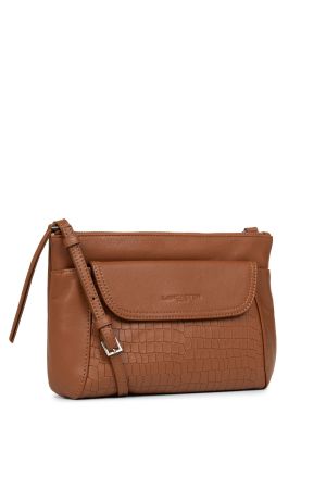 Sac Trotteur Mini Soft Vintage Cuir-Camel Croco