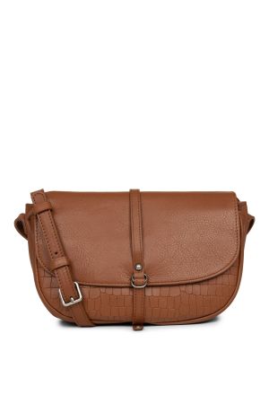 Mini Sac Trotteur Pochette Soft Vintage Cuir -Camel Croco
