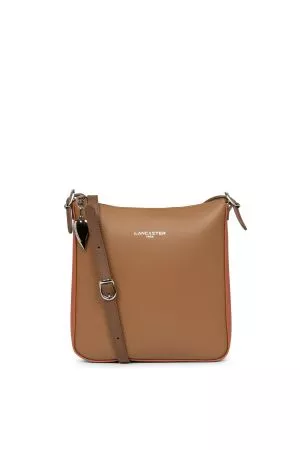 Sac Trotteur cuir Constance-Camel +  Potimarron + Vison