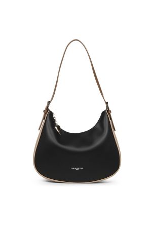 Sac besace Constance cuir-Noir + Nude + Vison