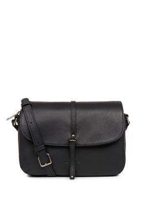 Sac bandoulière trotteur Soft Vintage cuir-Noir